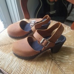 Brown Lotta from Stockholm leather clogs